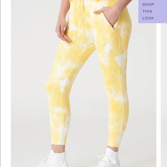 NWT Sincerely Jules for Bandier The Juniper Jogger in Vintage Yellow Tie Die - Picture 5 of 9